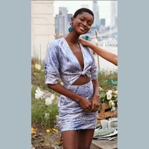 NWT H&M Conscious Collection Fitted Silk-Blend Dress Size 8